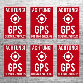 foliado® AVAS-004 Pack of 6 Stickers A8 7.4 x 5.2 cm Safety Protection Against Theft – Ideal for Deterrent Objects (GPS – Theft Purpose)