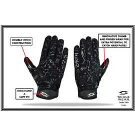 Scale Wear Design Just for You Momma Football Gloves Sticky Tacky Pro Grip Super Palms Boost Your Game Glove Sizes Youth Adult Mens (Black, Adult - Small)