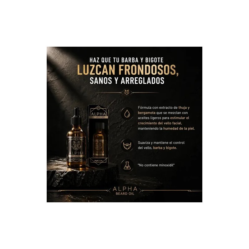 Ouro Alpha Beard Oil - Bergamota Para Barba Y Bigote