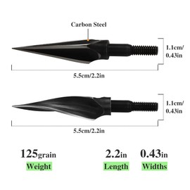 NorthSpoor Traditional Broadheads 18Pcs 125 Grain Traditional Hunting Points Screw-in Arrowheads Suitable for Compound Bows and Recurve Bows