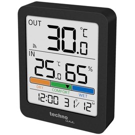 WS9488 Thermp Hygrometer Thermometer with Outdoor Temperature, Comfort Display, Humidity, Indoor Temperature, Backlight, Time