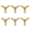 Pack of 6 10 mm Brass Hose Nozzle, 3-Way Straight