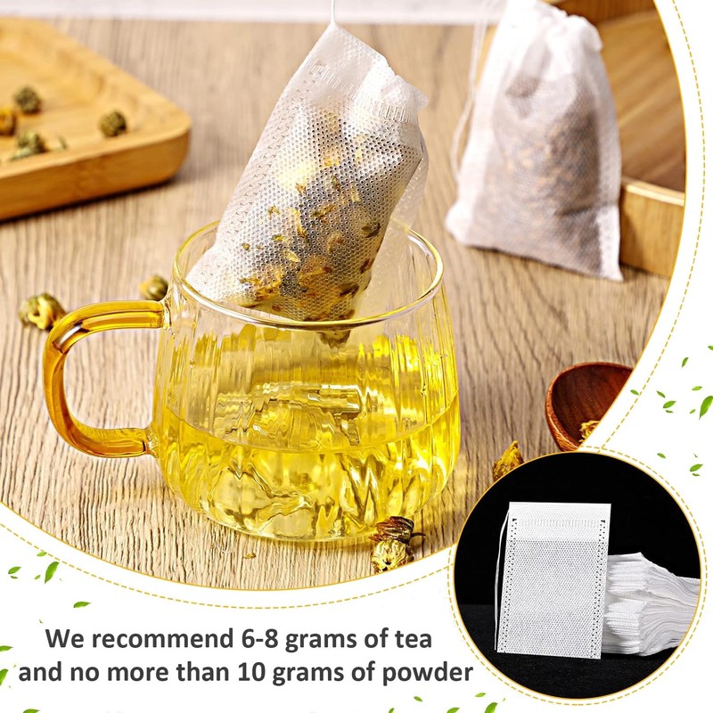 100 Pcs Empty Tea Bags Muslin Bag 8 X 10