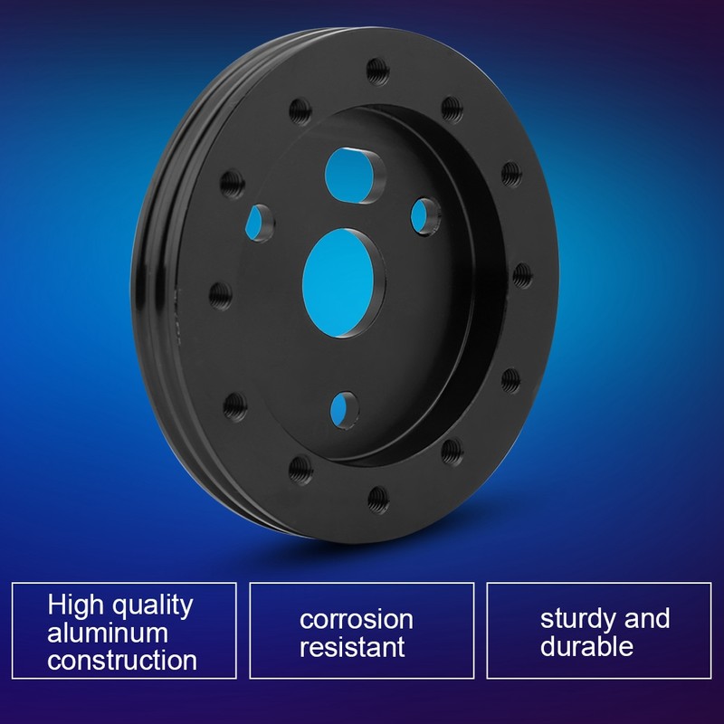Aluminum Black 0.5 Inch 6 Hole Car Steering Wheel Hub