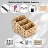 BSTKEY Natural Water Hyacinth Remote Control Storage Holder, Woven 3