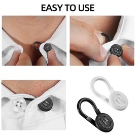 20 PCS Shirt Collar Extenders for Mens Shirts Elastic Button Extender for Pants Dress Trouser,Black &White