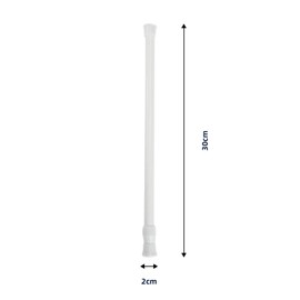 1pcs Telescopic Spring Tension Rod Extendable Curtain Rod Tension Rods,30-50cm Extendable Hanging Bar for Bathroom Wardrobe Light Weight Nets & Voiles Wardrobe Closet Clothes(White)
