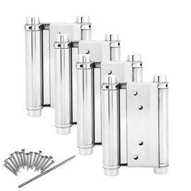Double Action Spring Hinges 3 inch Stainless Steel Self Closing Hinges Double Door Hinges for Cafe Saloon Pub Swinging Doors, Including Pins and Screws, 4-Pack