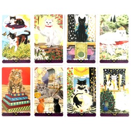 Tarot Cards, 78 Sheets, Weight Edition, Miniature, Tarot of Pagan Cats Mini, Japanese Instruction Manual Included (English Language Not Guaranteed)