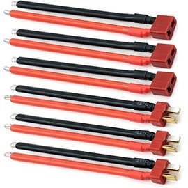 LINSYRC 3 Pairs T Plug Male and Female Connector Wired Adapter Cable with 3.93inch 14AWG Silicone Wire for RC Lipo Battery Cable Drone
