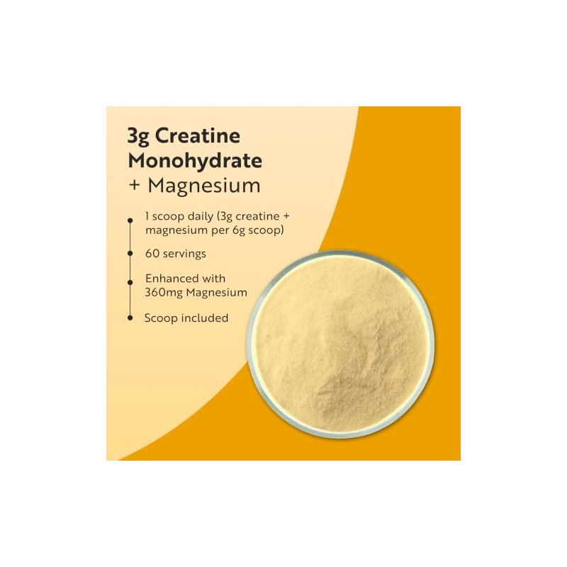 Nutravita Creatine Monohydrate Powder with Magnesium - 360g Unflavoured Vegan