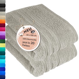 Lashuma Set of 2 Hand Towels Grey Pebble London Gift Set 2 x Soft Towels 50 x 100 cm