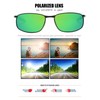 ZHILE Polarized Sunglasses for Men, 8-base Curve Wrap Metal Frame