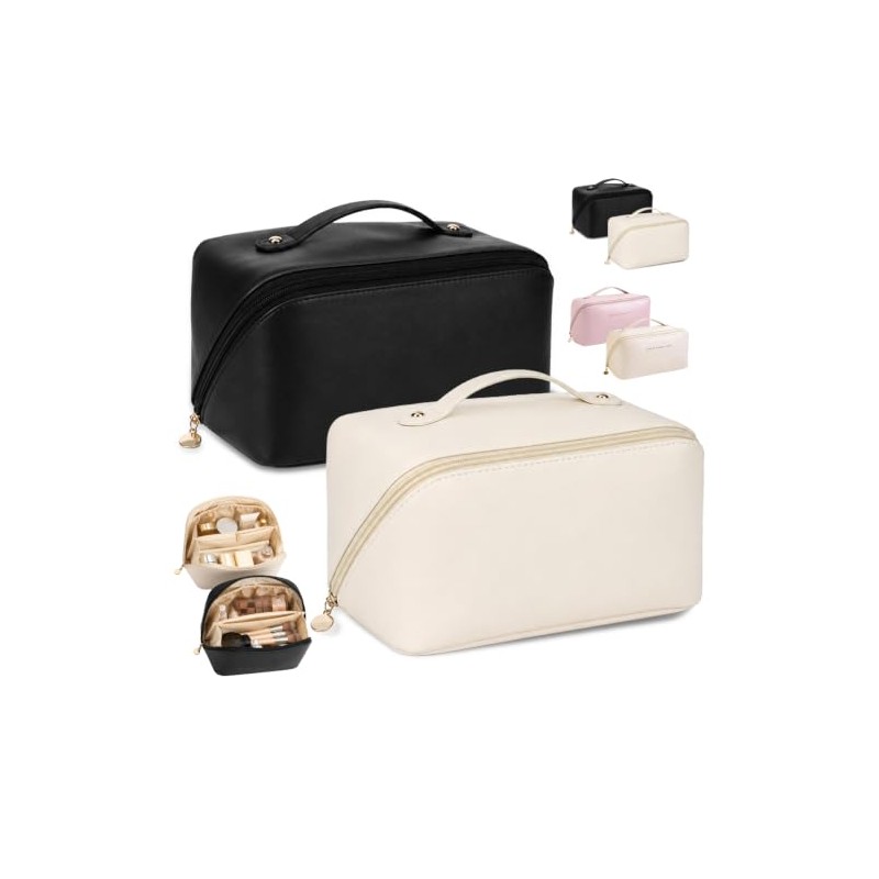 2 Piezas Bolsa de Cosméticos de Viaje, Makeup Bag Gran