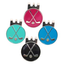 GRIRIW 4pcs Magnetic Golf Hat Clip Removable Ball Markers Metal Golf Accessories for Men Portable Decorative Markers for Golfing