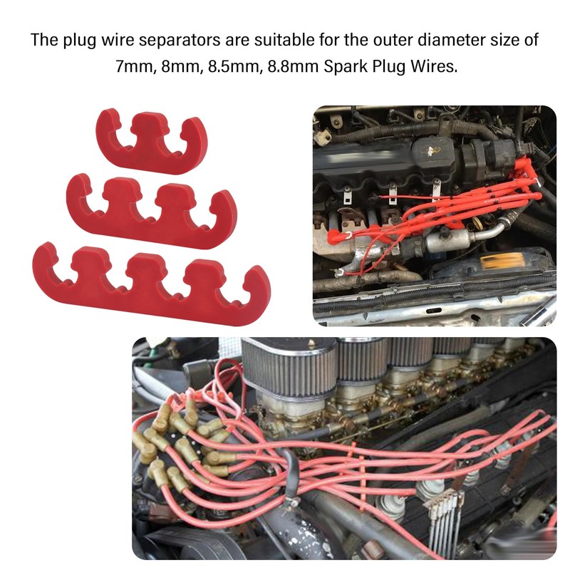 6PCS Spark Plug Wire Separator,Include 2/3/4 Holes Spark Plug Wire