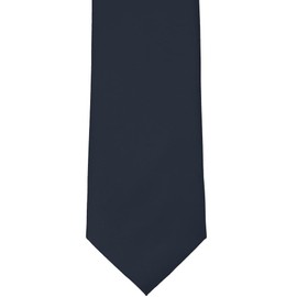 tiemart Solid Color Necktie (Dark Navy Blue)