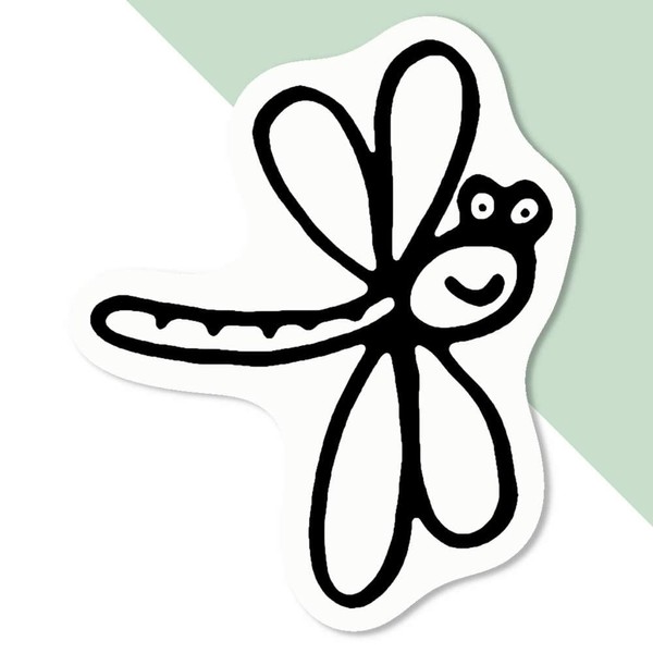 Azeeda 4 x 'Cute Dragonfly' White Premium Vinyl Decal Stickers