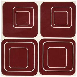 Wall Decor Plus More WDPM652 Funky Wall R/Squares vinilo calcomanías 20 piezas de 6 pulgadas y más pequeñas, borgoña