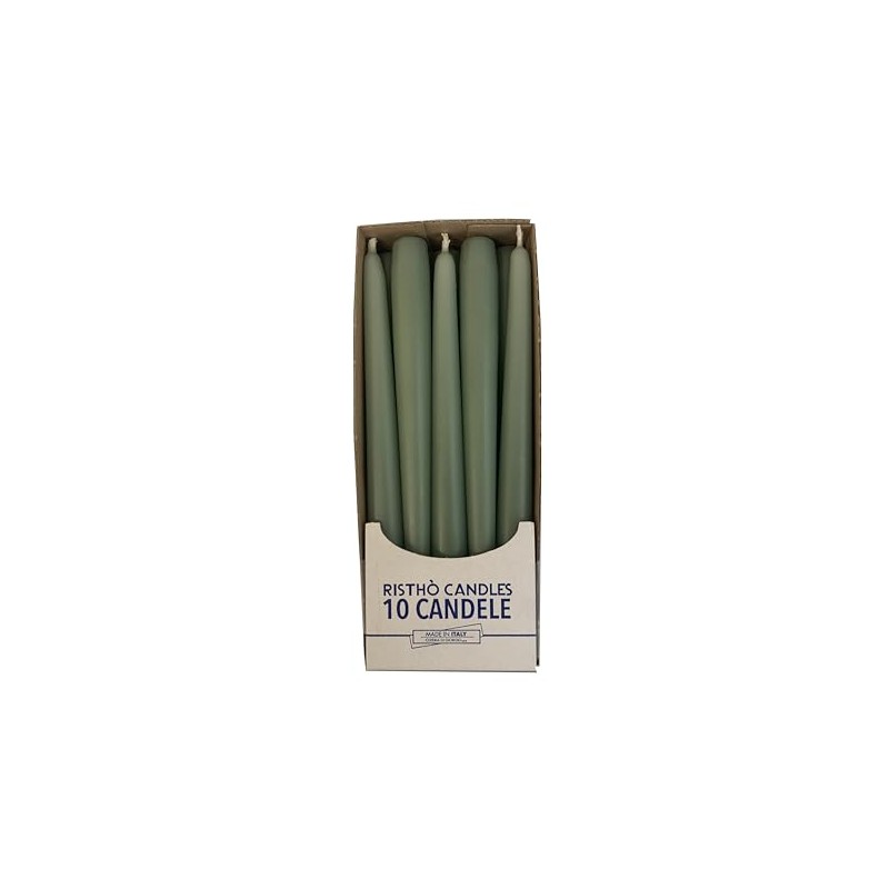 Cereria di Giorgio Risthò Tapered Candlesticks Wax Grey Green 2.2