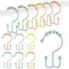 Wenqik 12 Pcs Colorful Shower Curtain Hooks Bohemian Rainbow Color