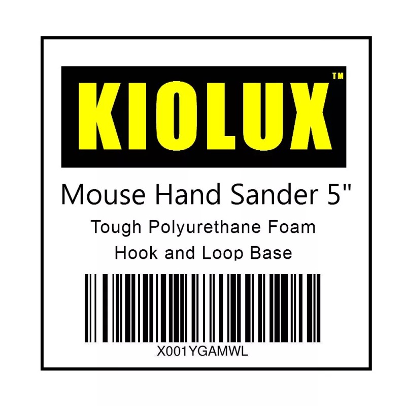 Kiolux 5 Inch Mouse Polyurethane Hand Sander - Hook And