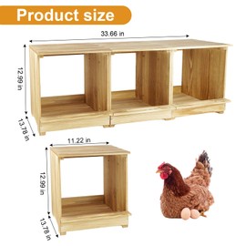 Nesting Boxes for Chickens 3 Compartments Chicken Nesting Boxes Wall Mount Nest Box for Chicken Coop Versatile Use Wood Nesting Boxes for Hens Easy to Assemble for Chickens, Hens, Ducks