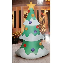 All Wrapped Up Inflatable Christmas Tree Decorations 9 FT Inflatable Yard Decor Outdoor Christmas Decorations Built-in LED Lights with Tethers Stakes for Outdoor Yard Garden Lawn Decorations, Green