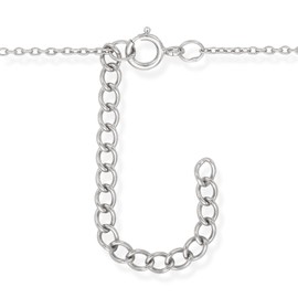 Sterling Silver 16" + 2" Created Blue Opal Horseshoe Necklace