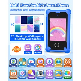 CHRERNA Kids Smart Phone for Boys,2.8" Touchscreen HD Kids Dual Camera Cell Phone with Game, Music Player, 8G SD Card,Christmas Birthday Toy Gifts for Boys 3-10 Year Old