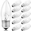 Tiqian Elegant Chandelier Light Bulbs, Incandescent Torpedo Shape, Crystal Clear,