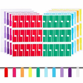 Hybsk 300 PCS Cable Labels Waterproof Tags Write on Stickers Tear Resistant Flexible Works Cord Identification Labels A4 Sheet for Laser Printer 10 Sheet (10 Colors)