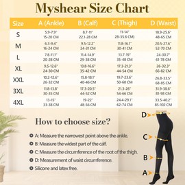 Myshear Medical Compression Pantyhose for Women Men, 20-30 mmHg Graduated Compression Tights, Closed Toe Compression Stockings, Support Hose, High Waist Compression Leggings for Varicose Veins, Edema