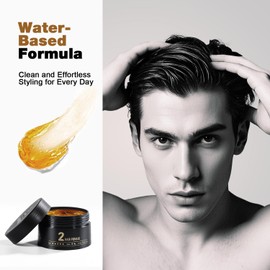 SUPRENT Hair Pomade for Men – Water-Based, Medium Hold, Lightweight & Non-Greasy, Quick Styling with Moist Shine, Fresh Woody Scent, Long-Lasting & Flexible Hold