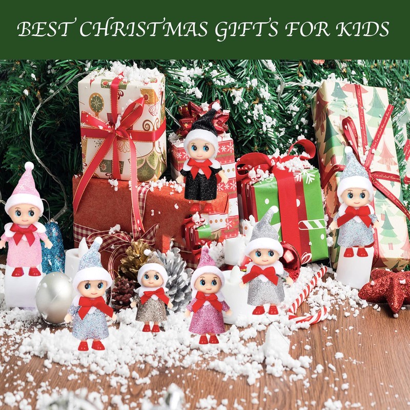 2 Pieces Baby Christmas Elf Dolls Christmas Miniature Bling Bling