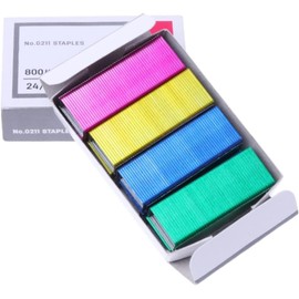 800Pcs Mini Color Staples DIY Shop Stapler Refills Standard Book Staples Mini Color Staples Office Staples(24/6mm),Staplers and Punches，Office Staples