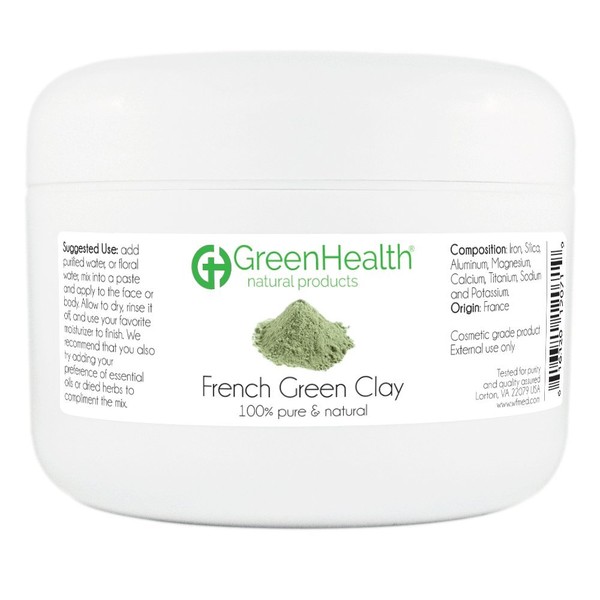 French Green Clay Powder, 6 oz - 100% Pure & Natural by GreenHealth