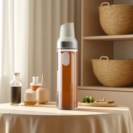 Varku 2 PCS Honey Dispenser No Drip, 17 oz Maple Syrup Bottle with Auto Flip Lid, 500 ml Olive Oil Glass Bottle, Leakproof Honey Jar, Kitchen Container for Honey, Vinegar