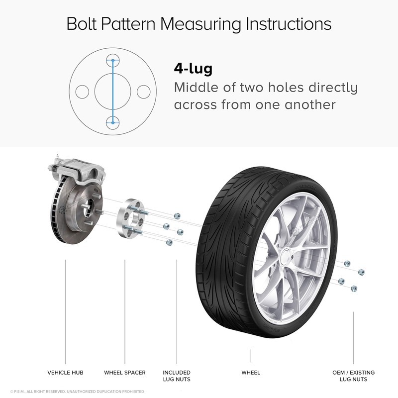 RockTrix 4x4 Wheel Spacers, 2 inch Thick Golf Cart Wheel