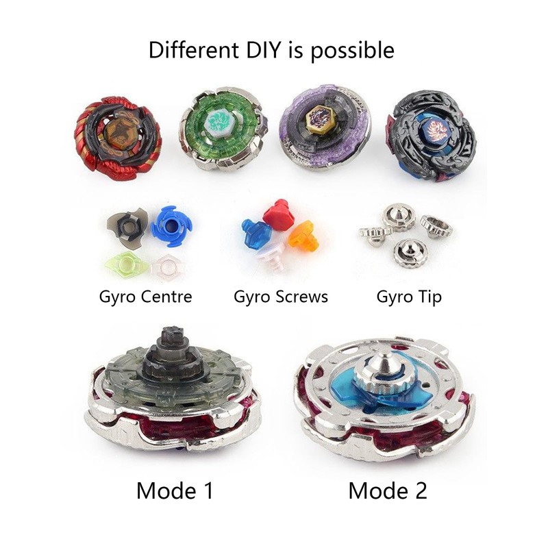 Gyros Spinning Tops, 8-Piece Starter Battle Spinner Set, 4D Fusion