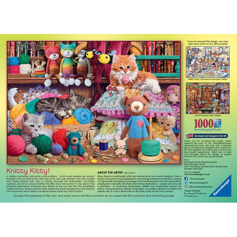 Ravensburger Knitty Kitty 1000 Piece Jigsaw Puzzle for Adults and