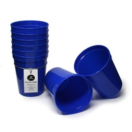 Rolling Sands 16 oz. Reusable Plastic Stadium Cups, 8 Pack, Made in USA, BPA-Free Dishwasher Safe Tumblers, Blue