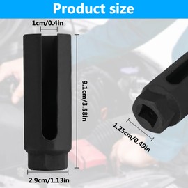Xujinsongg Oxygen Sensor Socket with Side Wire Cutout, Car Oxygen Sensor Socket Set, 3/8 Inch Square Drive x 7/8 (22mm) Oxygen Sensor Wrench Removal Tool for Preventing Damage to Wires Motorcycle Car