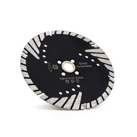 Casaverde 6" Turbo Granite Cutting Blade for Concrete Reinforced Concrete,Granite,Natural Stone,Rrick,Dry Cutting