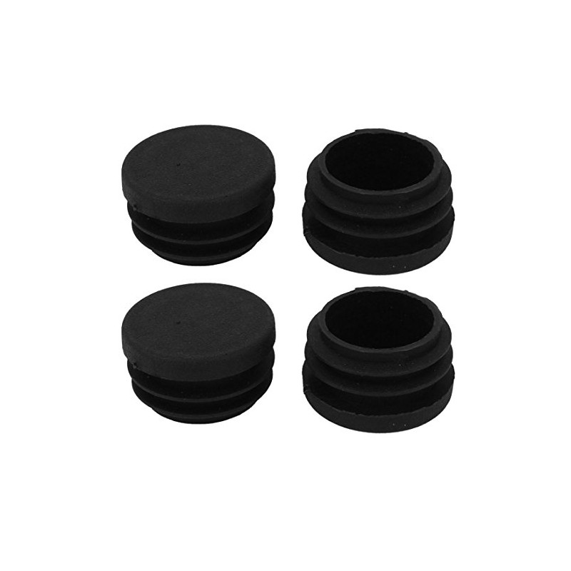 sourcingmap 28mm Black Plastic Blanking End Caps Tube Insert Cover