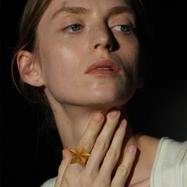 Geometric Star Ring for Women Bohemian Minimalist Stars Open Finger Rings Vintage Adjustable Eternity Stacking Rings Bands Stainless Steel Chunky Ring