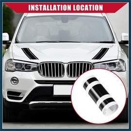TUCKBOLD Hood Stripe Pattern Sticker/Outer for Car/Durable / 1 Pcs Black Automotive Parts