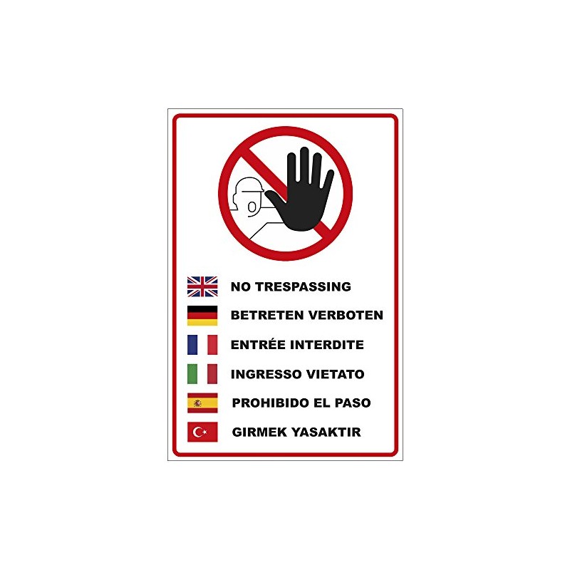 Sign "Betreten verboten" in Multiple Languages PVC Hard Foam Board