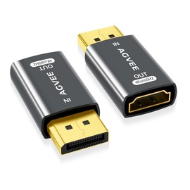 AGVEE 1 Pack Display Port to HDMI 4K@60HZ Adapter, Alloy Shell DP Displayport PC to HDMI Display Coulper Converter, Backward Compatibile with 4K@30HZ 1080P@120HZ Full HDTV, Uni-Directional, Gray