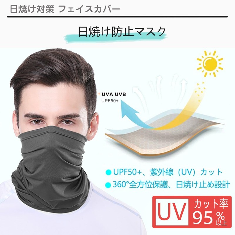 Trifong Face Cover, For Summer, UV Protection, Soft Gray Mask,
